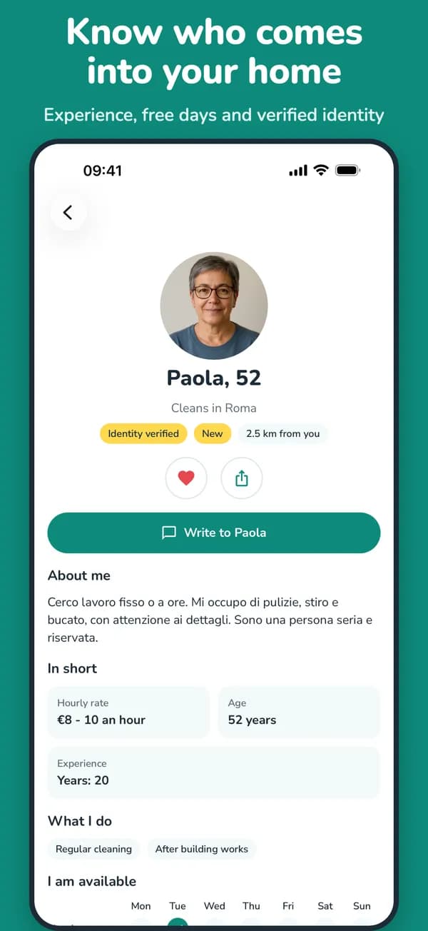 The page of a profile