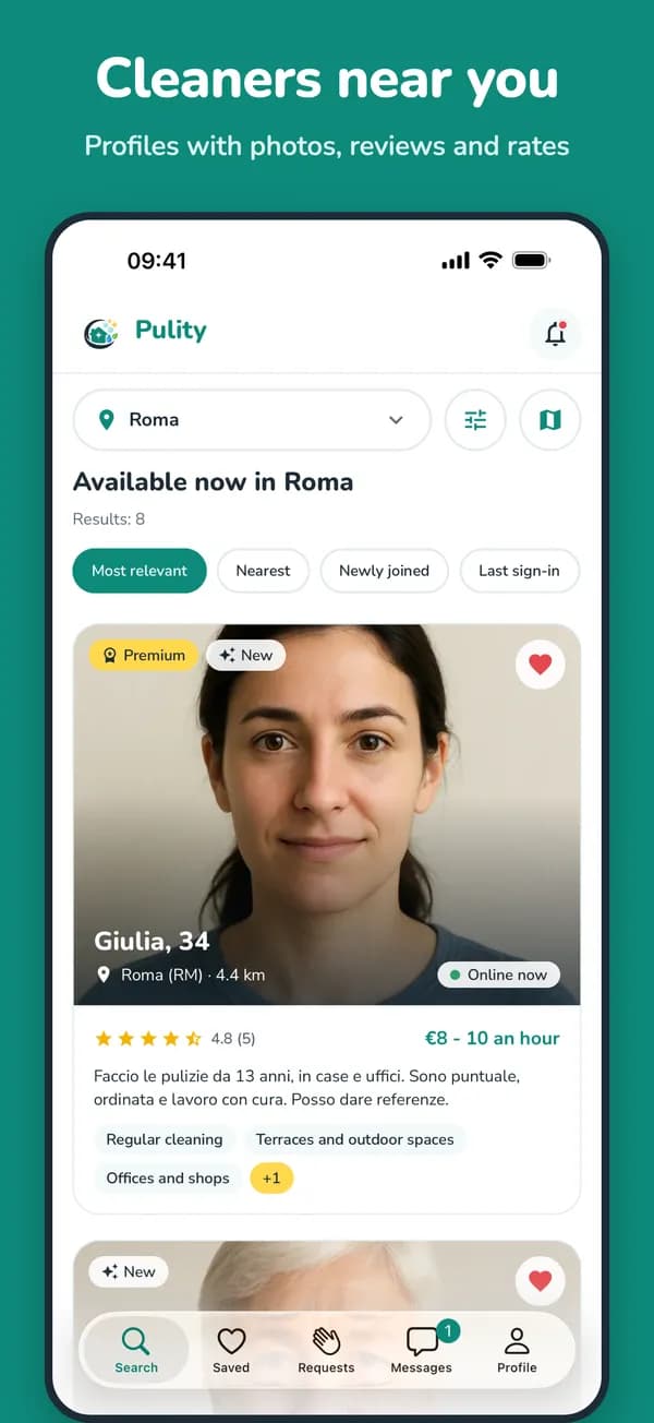 The search of the app: profiles near you