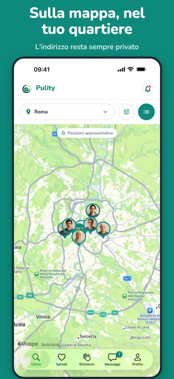 La mappa con i profili della zona