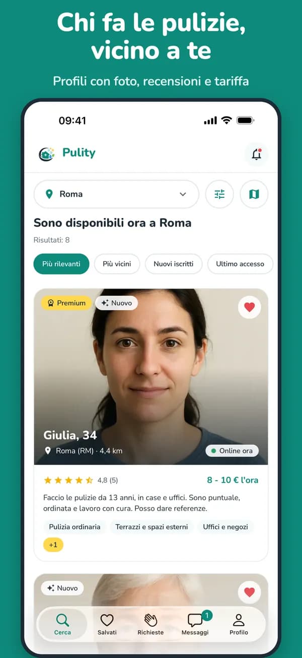 La ricerca dell'app: profili vicino a te